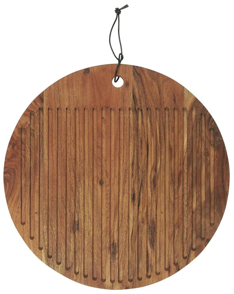Drevená okrúhla doska s drážkami OILED ACACIA WOOD
