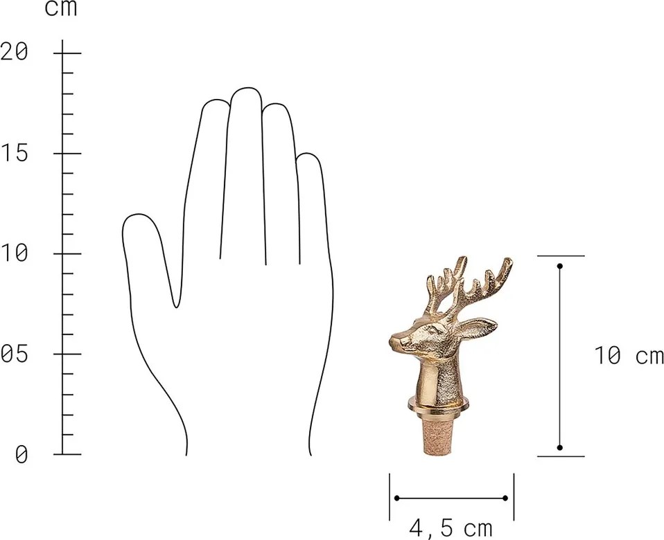 TOPPER Uzáver na fľašu jeleň 10 cm