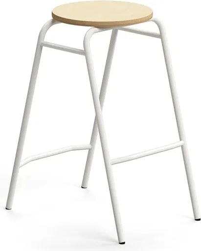 Barová stolička ALTUS, výška 690 mm, biela/breza