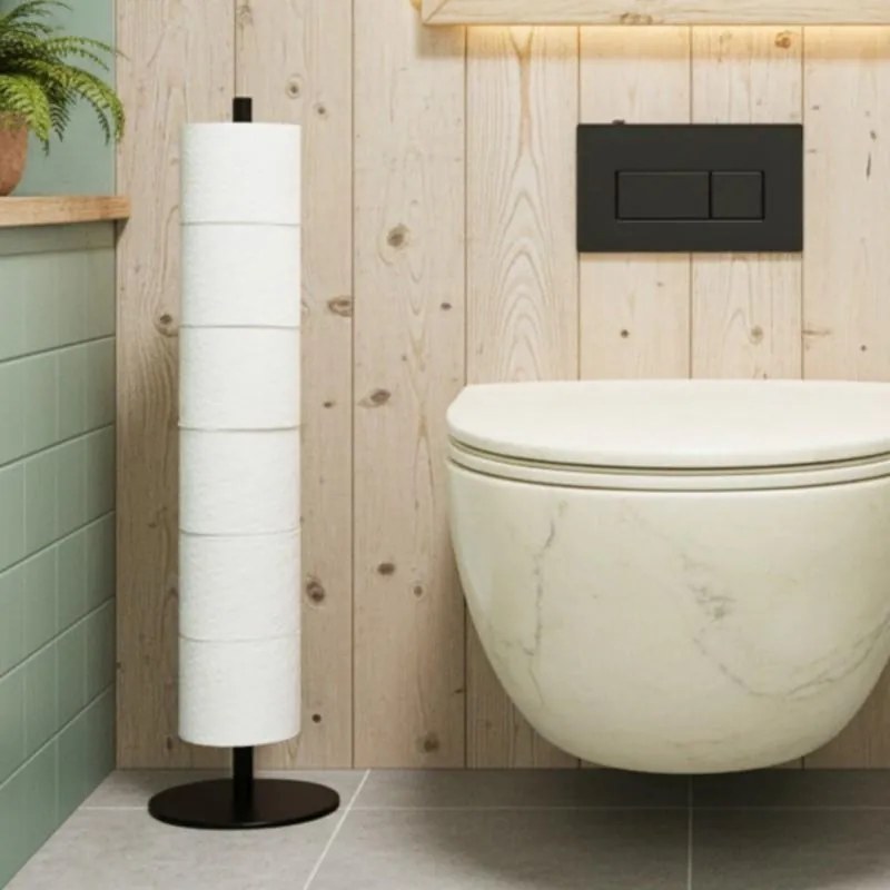 Erga Erga, vysoký stojan na toaletný papier, 6 roliek, čierna, ERG-YKA-P.SP-TIBA-BLK