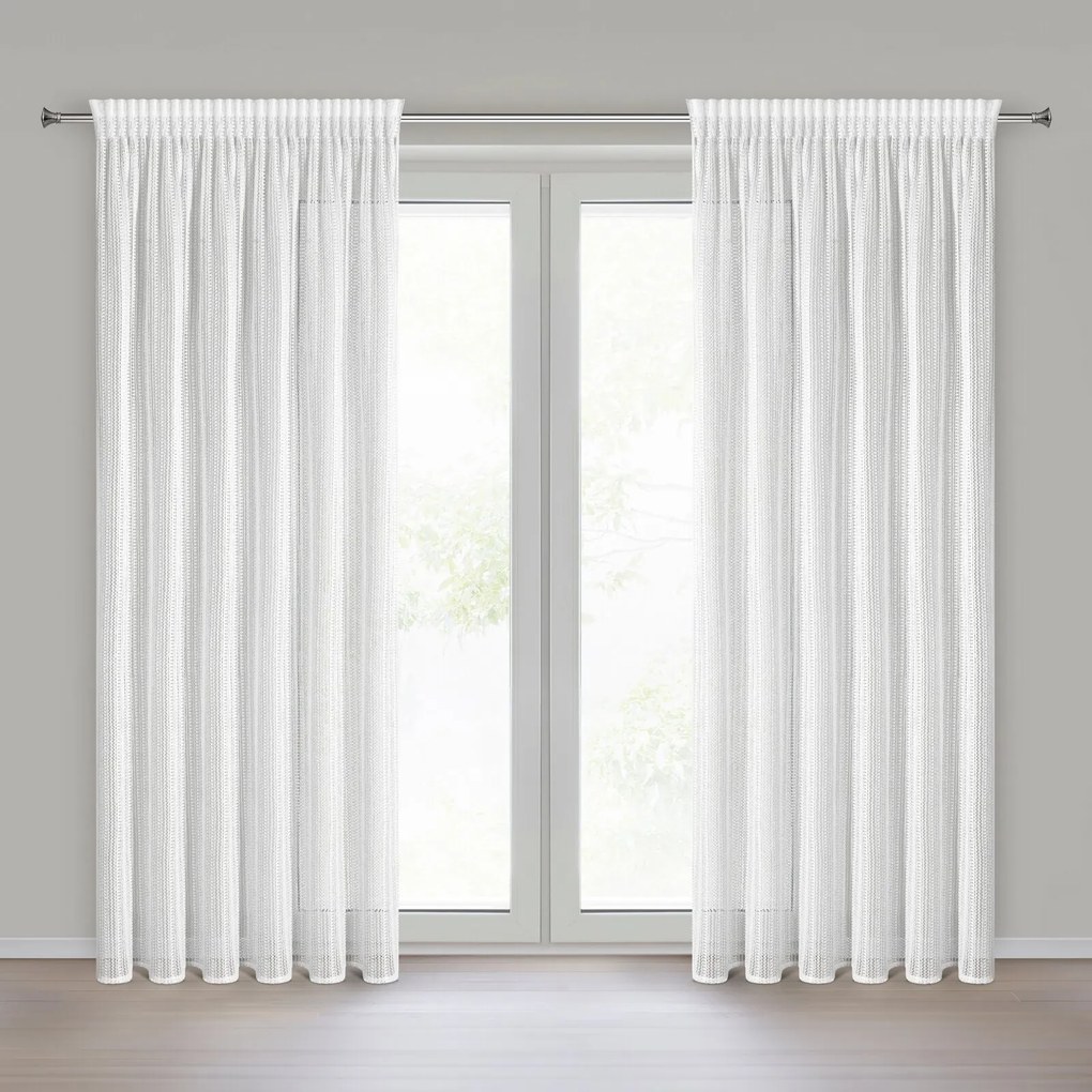 ZÁCLONA NA PÁSKE PATRICIA 140X270 CM BIELA