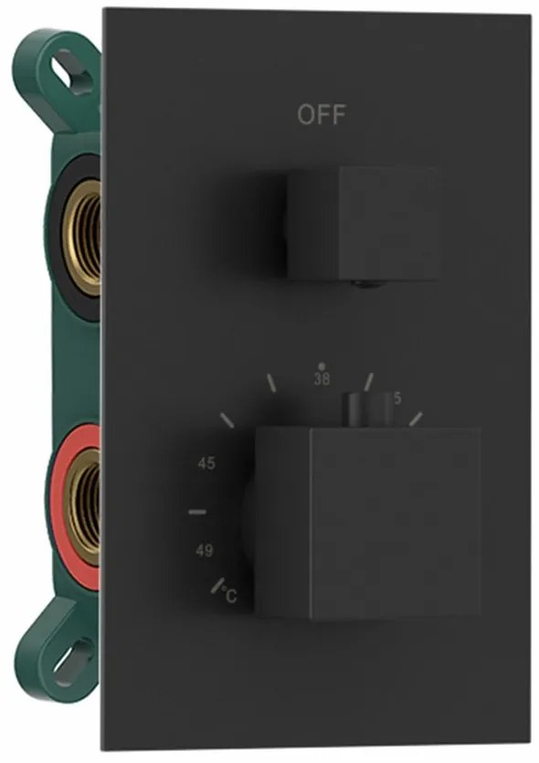 Sapho Sapho, LATUS podomietková sprchová termostatická batéria, box, 2 výstupy, čierna mat, 1102-32B