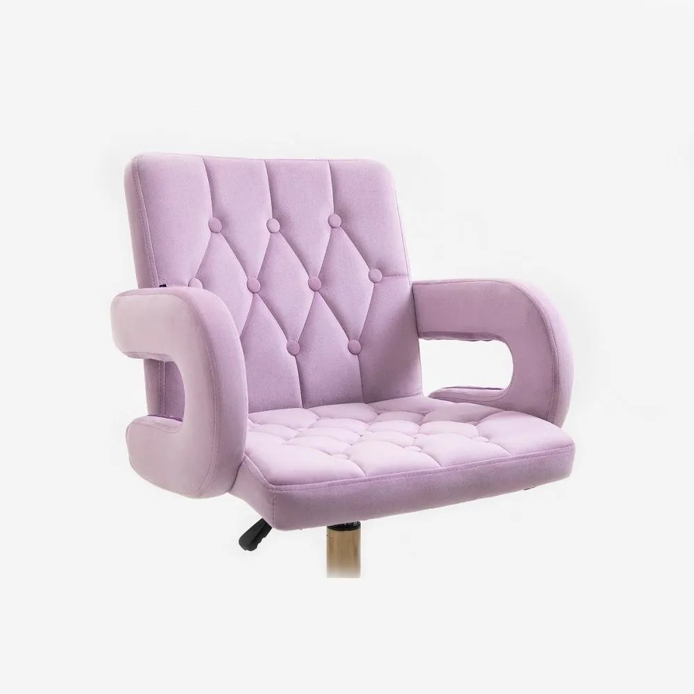LuxuryForm DESIGN Stolička BOSTON VELUR na zlatom tanieri - levanduľa