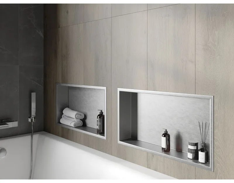 Mexen X-Wall-R, polička na zapustenie na obklad s golierom 60 x 30 cm, oceľová, 1910603010