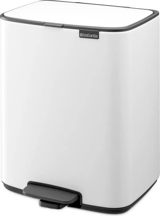 Biely pedálový oceľový odpadkový kôš 12 l Bo – Brabantia