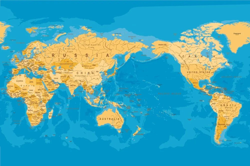 Tapeta mapa sveta v zaujímavom prevedení
