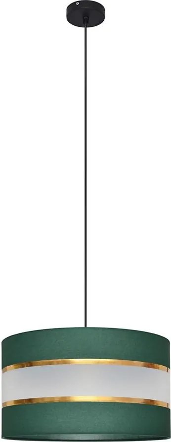 Luster na lanku HELEN 1xE27/15W/230V pr. 35 cm zelená/zlatá