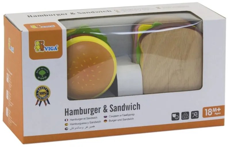 Viga Drevený hamburger a sendvič