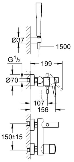 GROHE 32212001 - Vaňová batéria CONCETTO lesklý chróm
