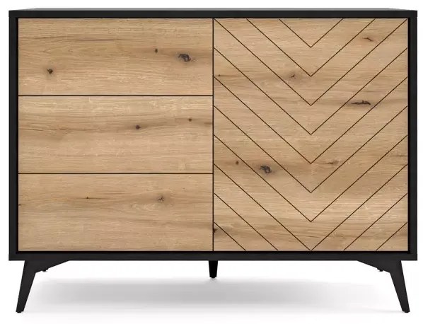 Komoda Diamond KSZ 104 cm dub tmavý/čierna
