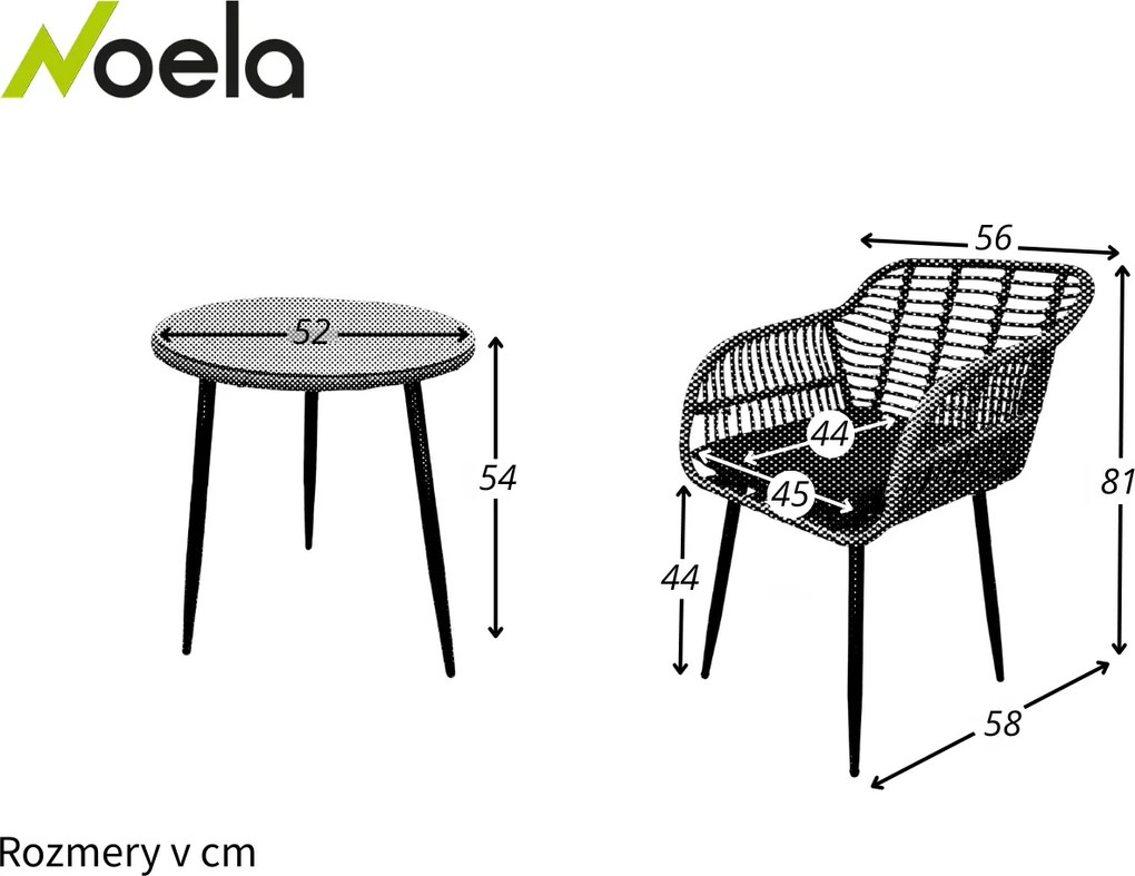 Noela Balkónový set nábytku Adriana