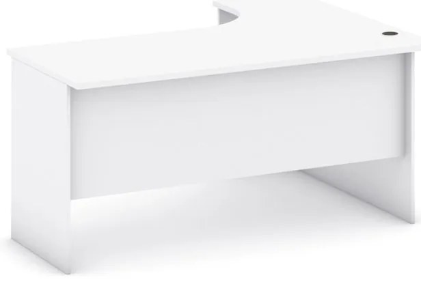 Rohový kancelársky písací stôl MIRELLI, 140x120 cm, ľavý, biela