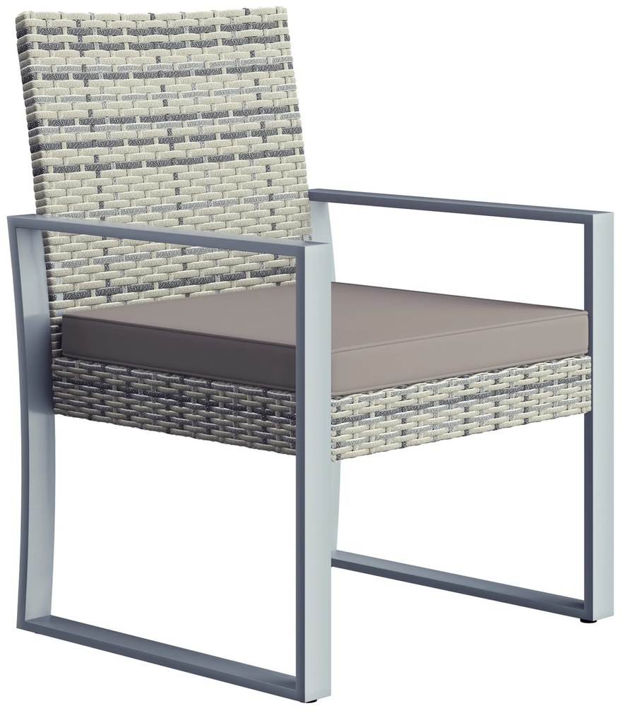 InternetovaZahrada Ratanový balkónový set 1+2 - šedý