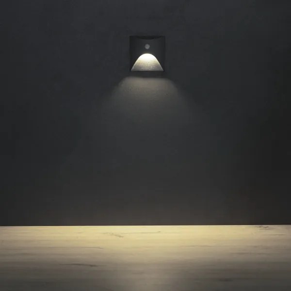 Kanlux 39143 - LED schodové svietidlo so senzorom EXIN 2,5W/230V 4000K IP65 antr. hr.