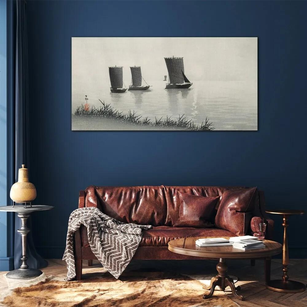 Sklenený obraz Morské lodi vodné obloha