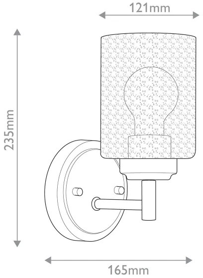Kichler KL-WINSLOW-1W-NBR - Nástenná lampa WINSLOW 1xE27/60W/230V mosadz