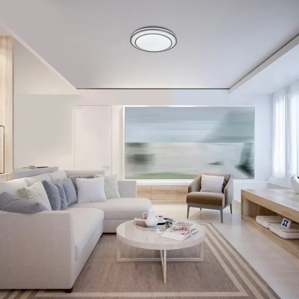 Rabalux 2131 - LED stmievateľné stropné svietidlo LUPITA LED/40W/230V strieborné + diaľkové ovládanie