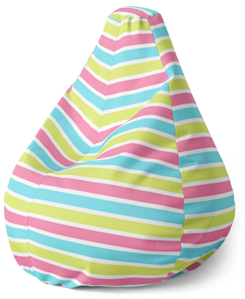 Sablio Sedací vak Pear Prúžky - 140 x 100 x 25 cm