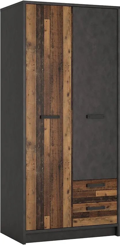 Skriňa Nubi NUBS01 2D2S matera tmavý/old style