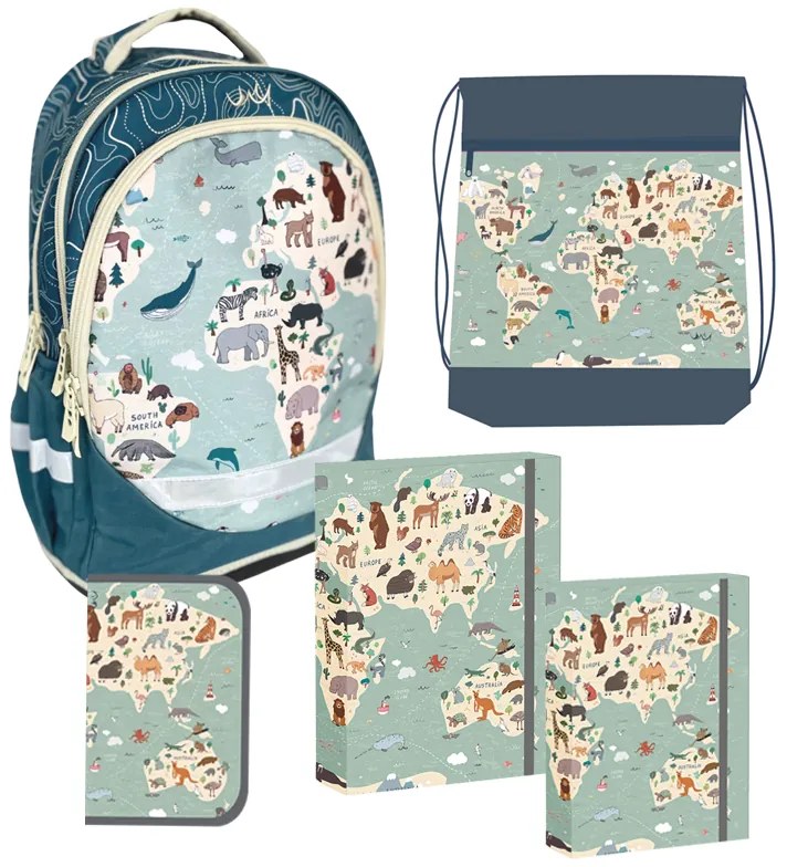 Školský set 5dielny REYBAG World Map 2