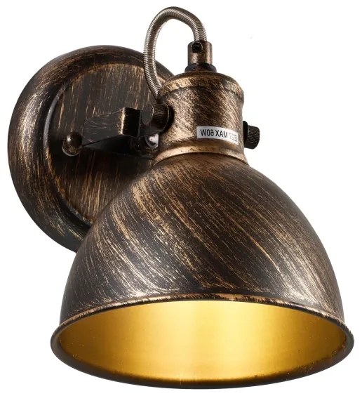 Brilagi - Nástenné bodové svietidlo TECHNO 1xE27/60W/230V bronzová/patina