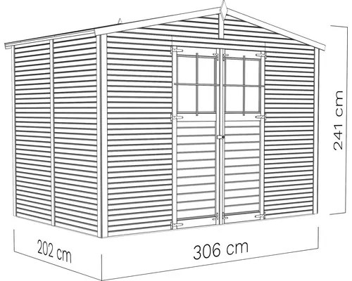 Drevený záhradný domček Bertilo Fineline 306x202 cm prírodný
