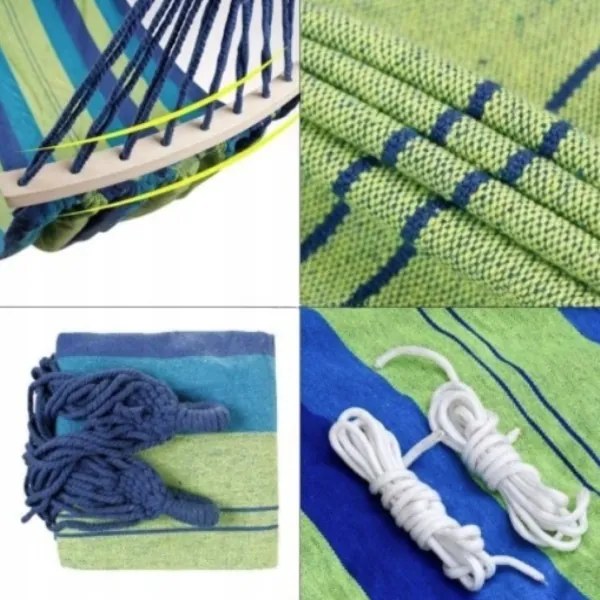 Hojdacia sieť Hamaka 250 x 100 cm zeleno-modrá