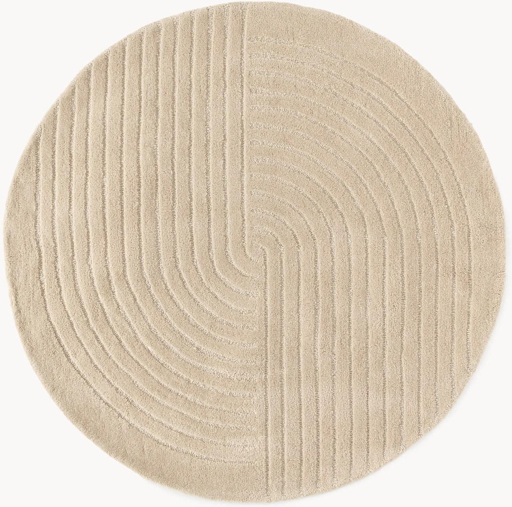 Okrúhly ručne tuftovaný vlnený koberec Mason