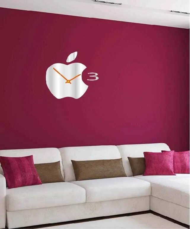 SENTOP | Nástenné hodiny plastové do kuchyne APPLE, 35x35 cm l 3D hodiny X0021-HEU- analógové
