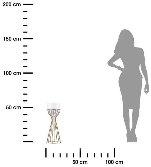 Kovový kvetináč LOFT 46x20 cm zlatá/biela