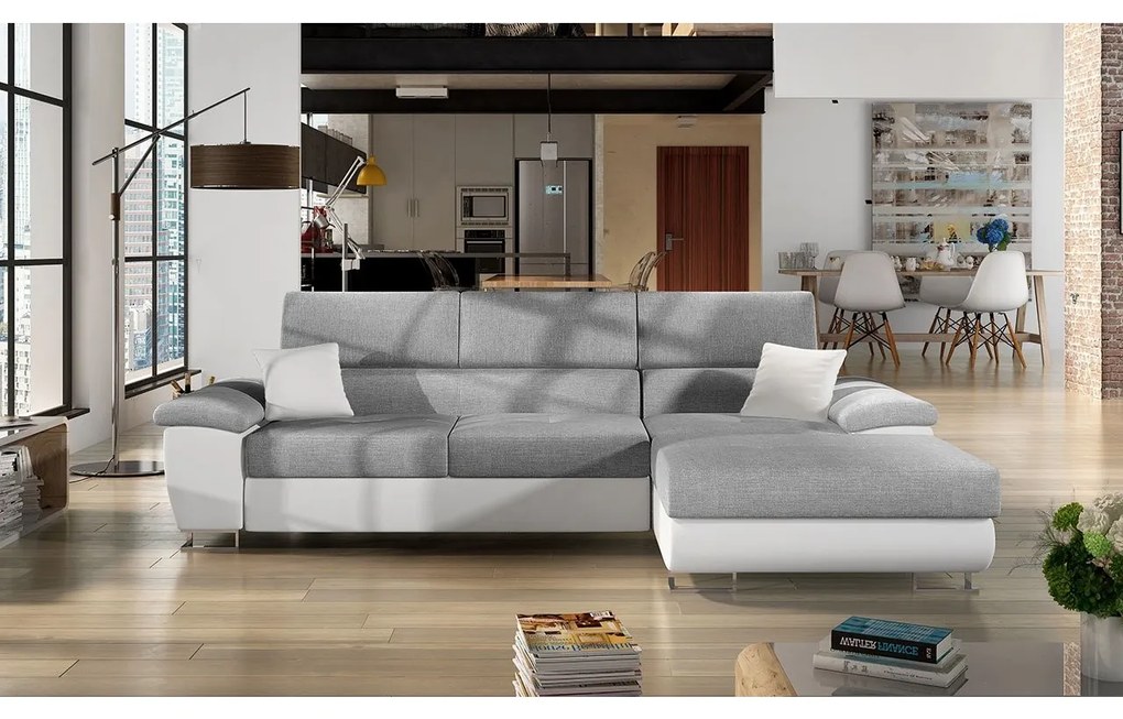 Rohová sedacia súprava Alvin Mini, Dostupné poťahy: ekokoža Soft 017 + Lux 06 + ekokoža Soft 017, Strana: ľavá