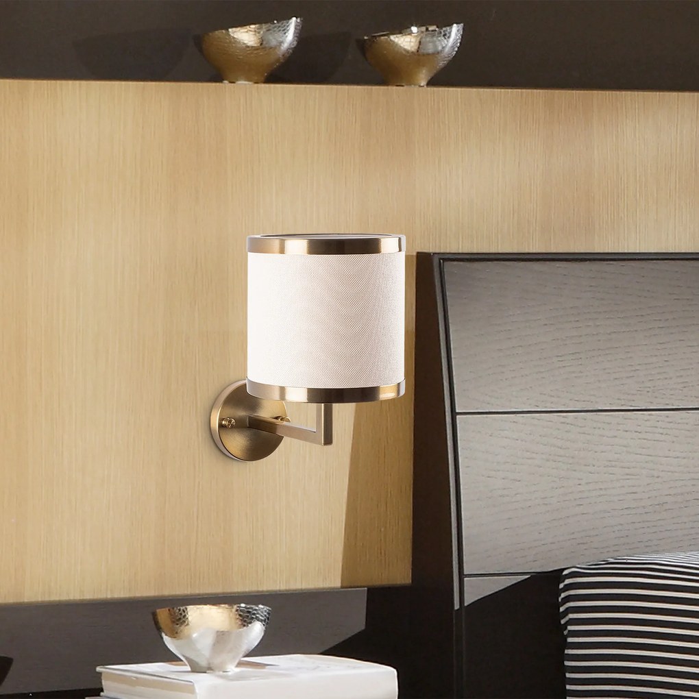 Nástenné svietidlo Way retro zlatá/béžová