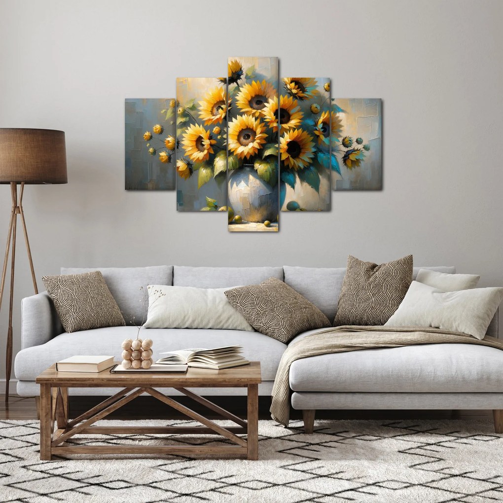 Obraz – Váza so slnečnicami (150x105 cm)
