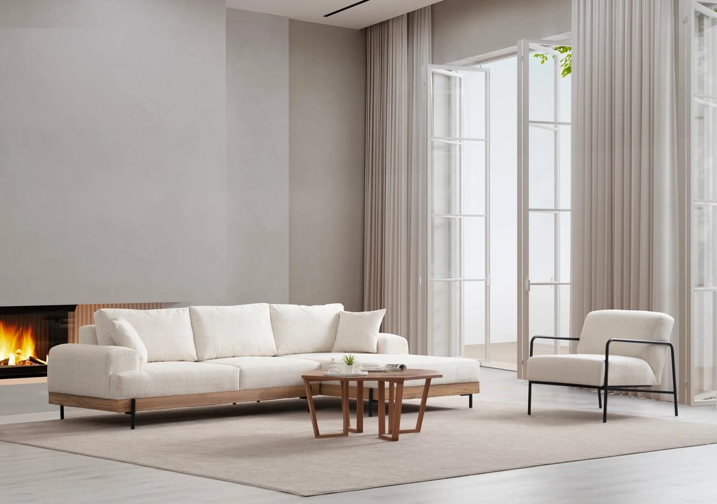 Elegantná rohová pohovka Eti 280 X 170 cm, pravá, biela