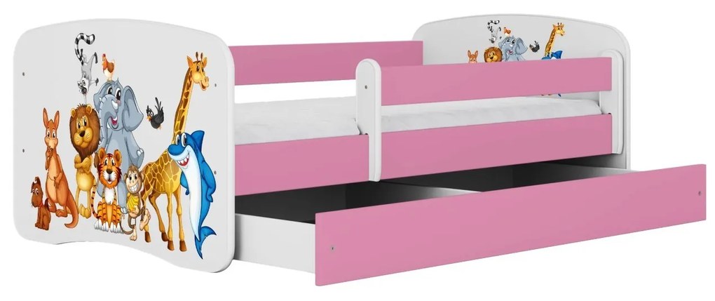 Detská postieľka Babydreams zvieratká ružová