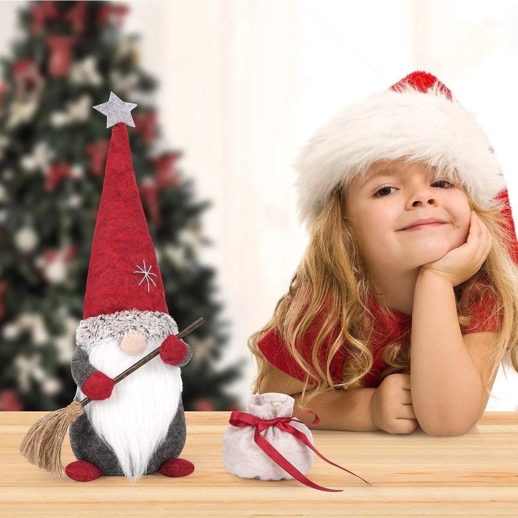 Vánoční skřítek ELF 051 červený/šedý