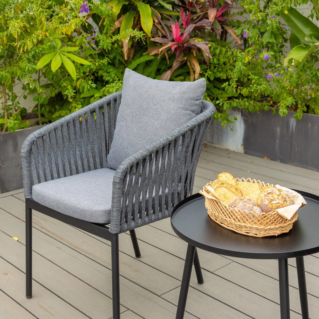 Sada záhradného nábytku Luvre čierna/sivá