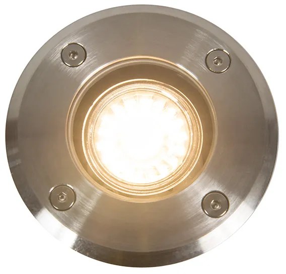 Vonkajšie zemné bodové svetlo oceľ 11 cm IP67 - Basic Round