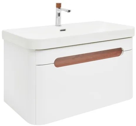 Kúpeľňová skrinka s umývadlom a batériou SAT Fusion 77,5x43x45 cm biela matná SATFUSION80WMWBA, 1 ks