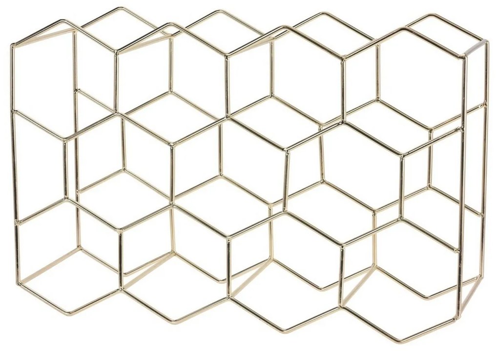 EH Stojan na víno pre 11 fliaš Hexagon, zlatá