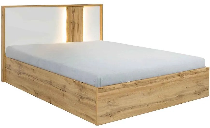 Posteľ Wood 31 160x200 bez úložného priestoru biela/wotan