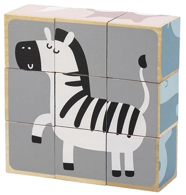 Drevené puzzle kocky Viga zvieratá