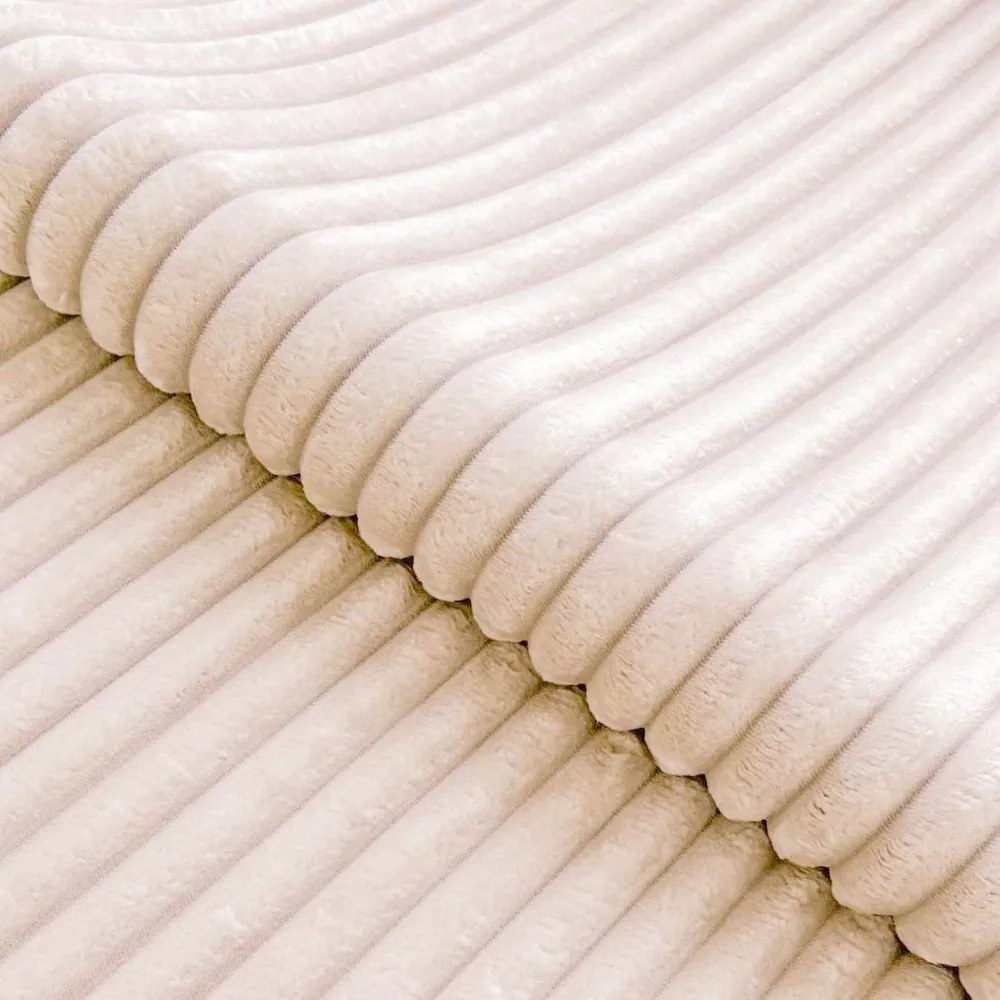 Krémová menčestrová rohová pohovka (ľavý roh/do L) Marbeya – Ropez