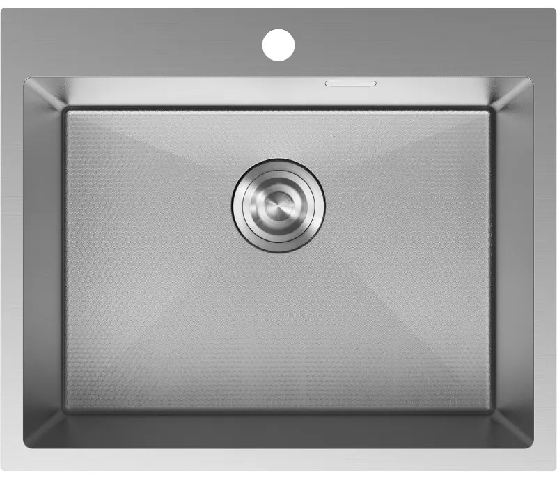 Mexen Solix, 1-komorový nerezový drez 600 x 500 mm, brúsena oceľ, vzor voština, 6408601000-01HC