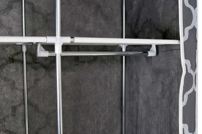 Šatníková skriňa MIRA sivá / biela