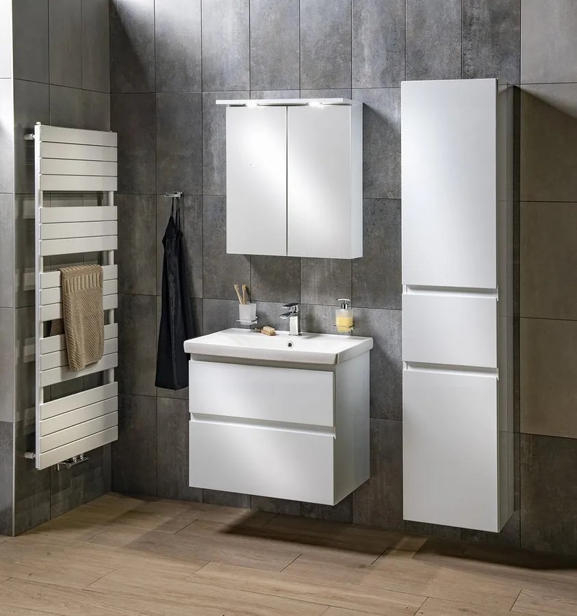 Aqualine Aqualine, ALTAIR vysoká skrinka s košom 40x184x31cm, biela, AI185R