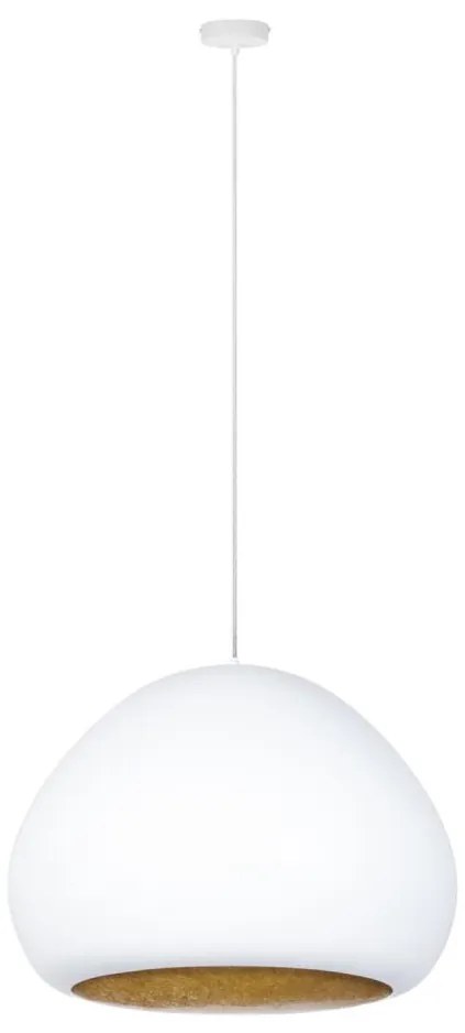 Luster na lanku LAVA 1xE27/15W/230V biela/zlatá