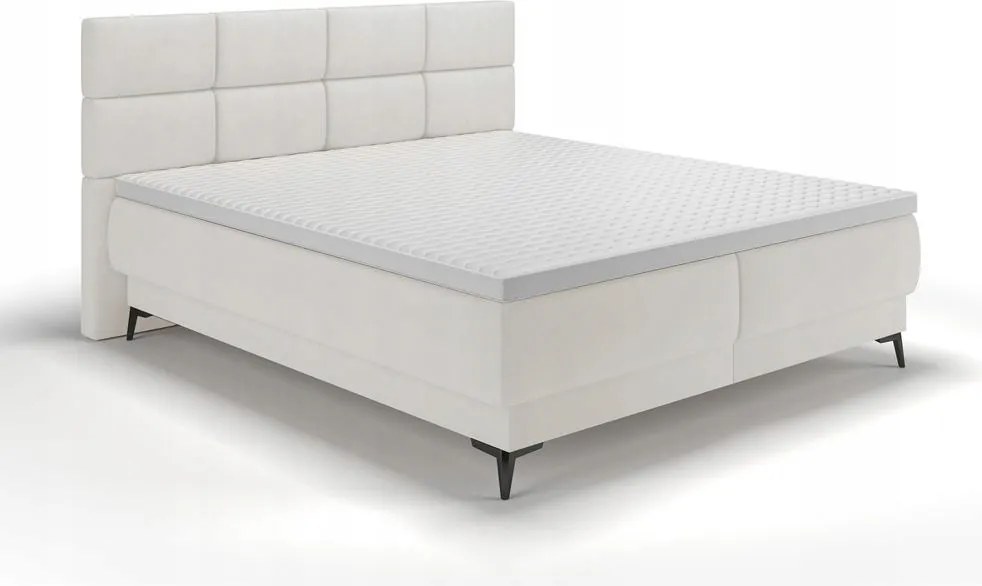 Manželská posteľ 160cm Riviera (rošt/matrac/úl. priestor) (biela/čierna)