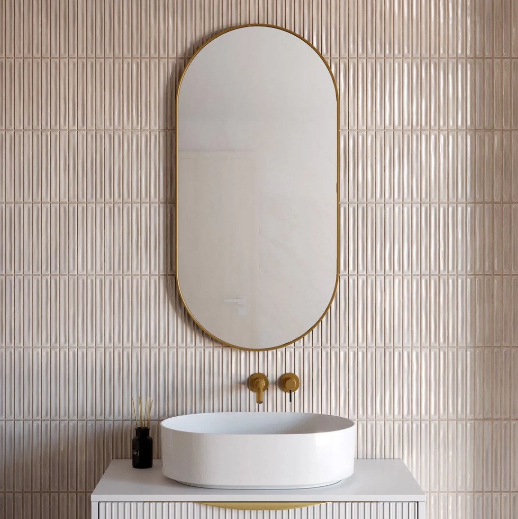 Oválné zrcadlo Luna 45 cm zlaté