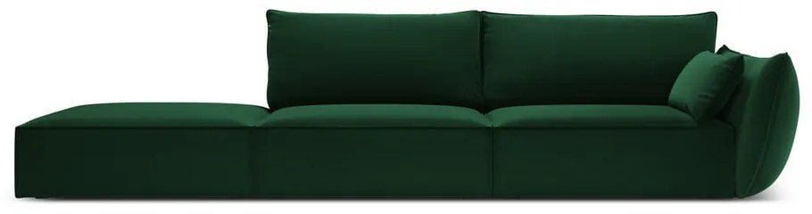 Tmavozelená zamatová pohovka pravý roh 264 cm Vanda – Mazzini Sofas
